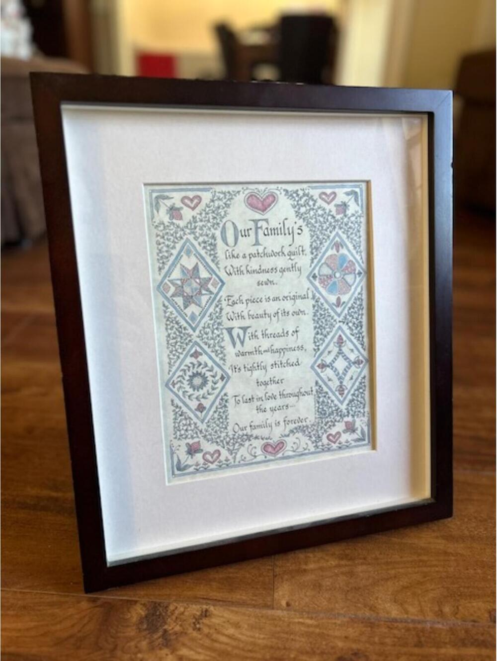 Framed Family Patchwork Quilt Art Print